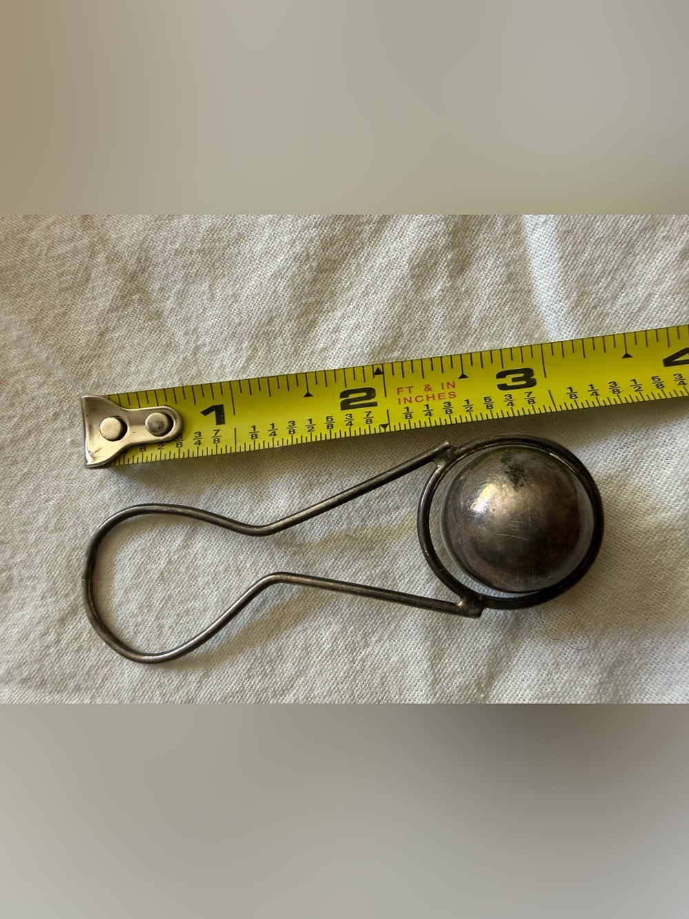 Vintage Rare 925 Baby Rattle,loop-and-ball, approx.mid-20th-century,Has Hallmark - Picture 4 of 5